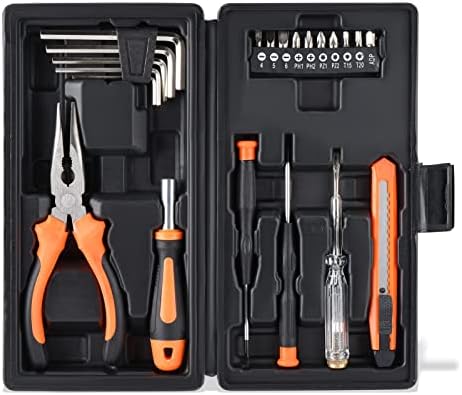 LAND 22-Piece Tool Kit General Household Tool Set Cutting Plier with Plastic Toolbox Storage Case for Home,Office,Garage and College Dorm Avis, Fiche Technique et Prix au Maroc