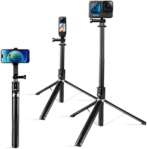 MARTVSEN Support de trépied pour Gopro, 67in Extensible Selfie Stick Trépied avec Télécommande pour Téléphone, Selfie Stick Trépied Poignée pour Go Pro Hero 11 10 9 /Max/Insta 360 X3/DJI Osmo Action Camera/iPhone
 Fiche Technique et Prix au Maroc