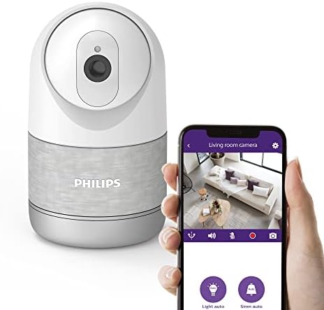 Caméra intérieure motorisée connectée résolution 2k Mode privé renforcé détection Humaine Fine - sirène intégrée - Carte SD 8G Incluse- WelcomeEye Look - Philips Fiche Technique et Prix au Maroc