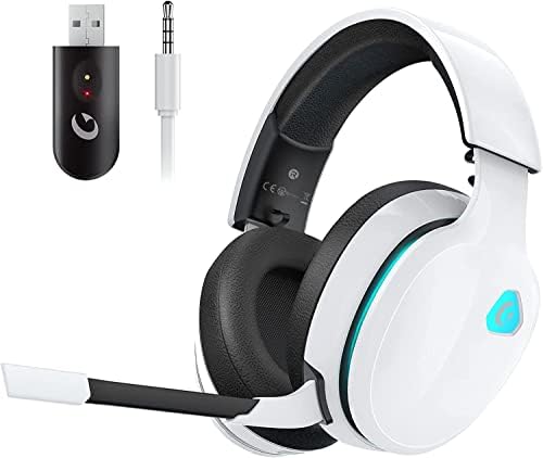 Casque Gaming sans Fil, Casque Gamer 2,4 GHz pour PC/PS4/PS5/Nintendo Switch, Casque Gaming PS5 avec Transducteurs 50mm, Microphone Anti-Bruit, Casque PS4 avec Son Surround Avis, Fiche Technique et Prix au Maroc