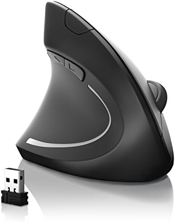 CSL - Wireless Souris Optique pour gaucher Modèle Vertical - Design Ergonomique - prévention du Syndrome de la Souris de l'épicondylite Syndrome RSI - particulièrement reposant pour Le BrasAvis,  Fiche Technique et Prix au Maroc