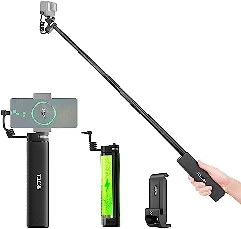 TELESIN 35,4" Power Stick Pole Handler Grip pour GoPro Phone Mirrorless Camera, Extension Étanche Grande Capacité Chargeur de Batterie Station Bank Supply
 Fiche Technique et Prix au Maroc