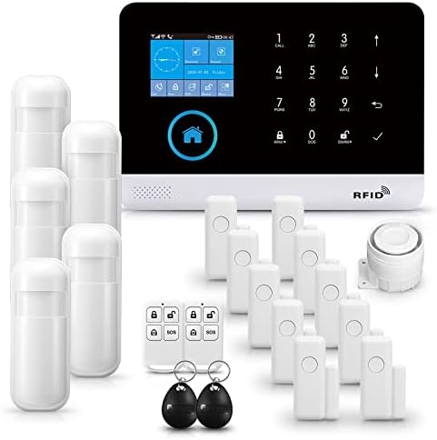 PGST Alarme Système WiFi/GSM, Compatible Google Home et Alexa, Kit Antivol avec Sirène,Détecteur de Mouvement, Capteurs pour Ports de Protéger Votre Maison et Votre Bureau (Smart Life-Tuya) Avis, Fiche Technique et Prix au Maroc