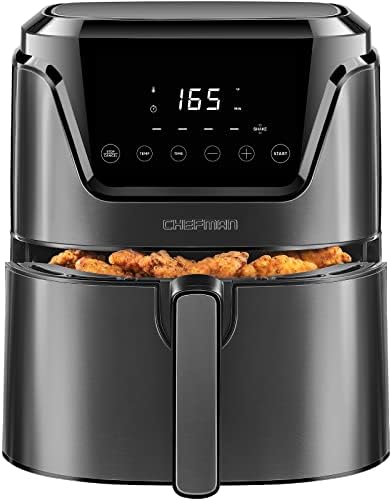CHEFMAN Air Fryer 4.5 Qt, Healthy Cooking, User Friendly, Nonstick Stainless Steel, Digital Touch Screen with 4 Cooking Functions w/ 60 Minute Timer, BPA-Free, Dishwasher Safe Basket Avis, Fiche Technique et Prix au Maroc