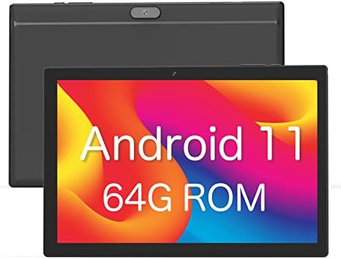 Android Tablet 10 Inch Tablet, 64GB Storage Tablets, Android 11 Tablet, 512GB Expand, 8MP Camera, Quad-Core Processor 2GB RAM WiFi 6000MAH Battery 10.1'' IPS HD Touch Screen Google Tableta (Black Tab) Fiche Technique et Prix au Maroc