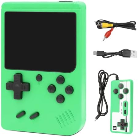 Console de jeux rétro, mini console de jeux portable, avec 800 jeux classiques, batterie rechargeable 600 mAh, prise en charge de la connexion TV, deux joueurs, pour garçon, enfants et adultes (vert) Fiche Technique et Prix au Maroc