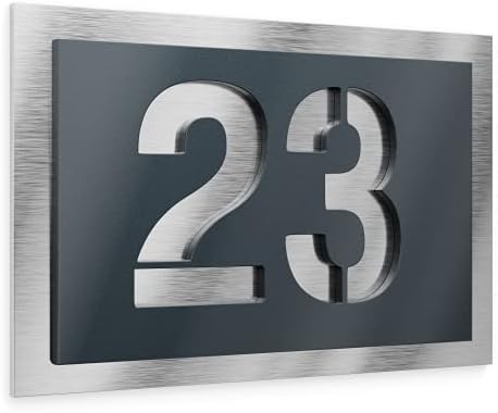 Graviers Design Plaque Numéro de Maison | Chiffres personnalisables | 160 x 110 mm Gris Anthracite RAL 7016 | Acier inoxydable | Fabriqué en Allemagne Avis, Fiche Technique et Prix au Maroc