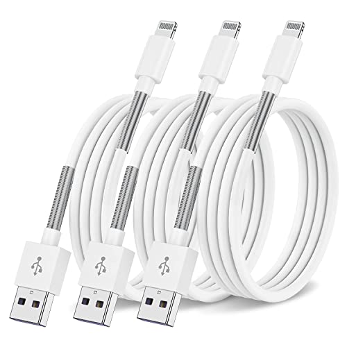 [3 Pack] 2M Câble de Chargeur iPhone,MFi Certifié Câble,Câble Chargeur Apple Câble Lightning USB Compatible avec Apple iPhone 14/13/12/11/Pro Max/X/XS/XR/8 Plus/7/6/5,iPad iPod Fiche Technique et Prix au Maroc
