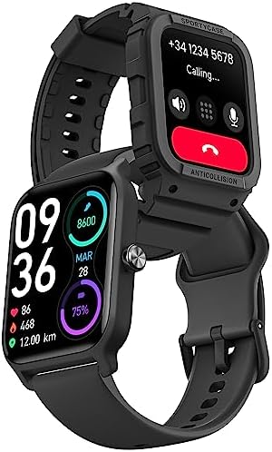 Montre Connectée avec Alexa Intégrée/Appels Bluetooth, 1.8" Smartwatch Femme Homme Moniteur du Sommeil Fréquence Cardiaque SpO2 Stress Mesure à Une Touche 3ATM Étanche Montre Podometre 2 Bracelets Fiche Technique et Prix au Maroc