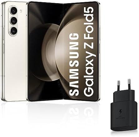 Samsung Galaxy Z Fold5 Smartphone Android 5G, 512 Go, Chargeur Secteur Rapide 25W Inclus [Exclusivité Amazon], Smartphone déverrouillé, Crème, Version FR Fiche Technique et Prix au Maroc