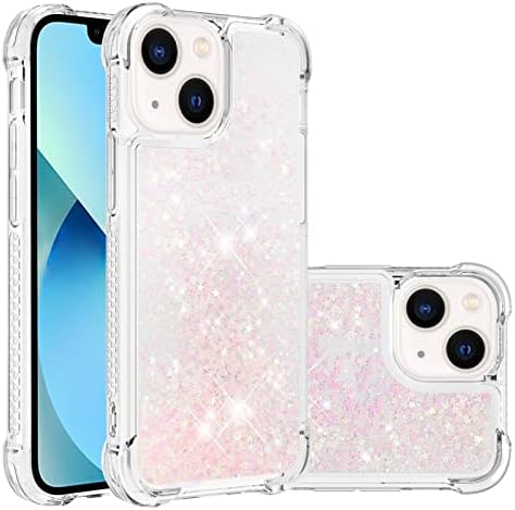 GUODONG Case Tablet PC Coque Glitter for iPhone 13 Étui for Femmes Filles Girly Sparkle Liquide Liquide Flottant Quicksand Transparent Soft TPU Étui for téléphone Tablet Couverture arrière Fiche Technique et Prix au Maroc
