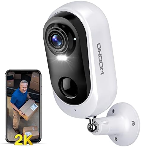 DIHOOM 2K Camera Surveillance WiFi Exterieure sans Fil Batterie, 3MP Caméra Extérieure/Intérieure, PIR Détection de Mouvement, Vision Nocturne Couleur, Audio Bidirectionnel, Sirène Alarme, IP65 Fiche Technique et Prix au Maroc