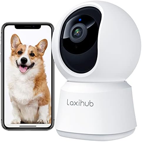LAXIHUB 355° Chien Caméra WiFi, Baby Monitor Caméra de Surveillance Intérieure 1080P, Vision Nocturne, Conversation Audio Bidirectionnelle, Détection de Mouvement et de Son… Fiche Technique et Prix au Maroc