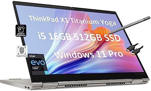 Ordinateur portable Lenovo ThinkPad X1 Titanium Yoga 13,5" 2-en-1 (Intel Core i5-1130G7, 16 Go de RAM, 512 Go SSD, écran tactile QHD, stylet de précision) léger 2,54 lb, garantie 3 ans, PC professionnel, Win 11 Pro - 2023
 Fiche Technique et Prix au Maroc