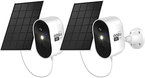 AOSU 2K Caméra Surveillance avec Panneau Solaire, Camera WiFi Exterieure sans Fil, Vision Nocturne Couleur, Détection de Mouvement PIR, Sirène d'alarme, Audio Bidirectionnel, Étanche IP66 (2 Pack) Fiche Technique et Prix au Maroc