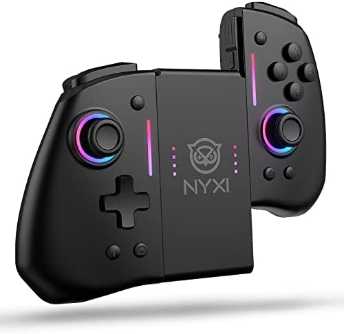 Manette Switch Hyperion, Manette L/R Joy Pad Swicth, LED Lumières Contrôleur sans Fil Manette avec Wake Up Fonction/Bouton Programmable/Bluetooth/ 6-Axis/Turbo/Vibration pour Switch/Lite/OLED Avis, Fiche Technique et Prix au Maroc