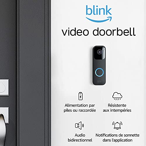 Blink Video Doorbell | Audio bidirectionnel, vidéo HD, notifications de mouvements et de sonnette dans l'application, installation facile, Alexa intégré | Sans fil ou raccordée | Noir Avis, Fiche Technique et Prix au Maroc
