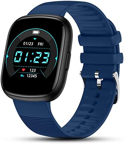 TEFLOTY Montre Connectée Femme Homme - 1.4" Smartwatch Sport Moniteur de Fréquence Cardiaque Sommeil Montre Intelligente Podometre Calories, Etanche IP68 Chronometre pour Android iOS, Bleu Fiche Technique et Prix au Maroc