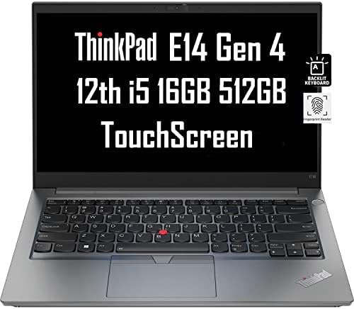 Lenovo ThinkPad E14 Gen 4 Écran tactile FHD 14" (Intel Core i5-1235U, 16 Go de RAM, 512 Go SSD, 10 cœurs Beat i7-1165G7) Ordinateur portable professionnel, rétroéclairé, empreintes digitales, webcam 1080P, cadre étroit, Win 11 Pro - 2023
 Fiche Technique et Prix au Maroc