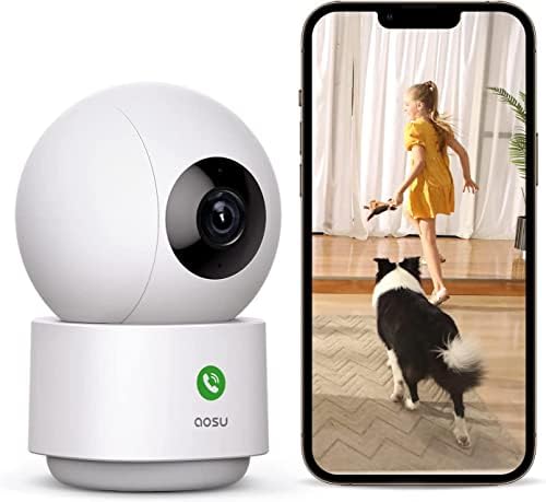 AOSU 2K Caméra Surveillance Intérieure WiFi, Vision Nocturne HD 10m, 5G/2.4 GHz WiFi, Détection Humaine AI, Camera IP 360°, Audio Bidirectionnel, pour Bébé/Animaux, Compatible avec Alexa Fiche Technique et Prix au Maroc