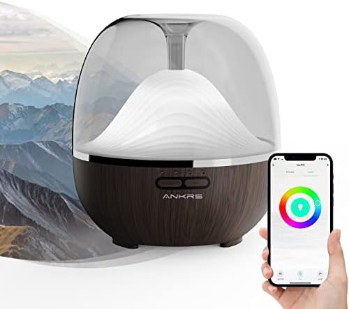 Ankrs Diffuseur d'Huiles Essentielles WiFi, 600ml Humidificateur d'air Compatible avec Alexa/Google Home, Diffuseur Électrique Connecté avec RGB Colorées, Timer et Contrôle à Distance sur l’APP Avis, Fiche Technique et Prix au Maroc