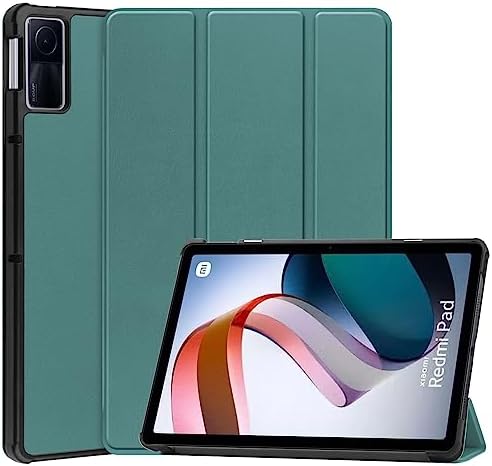 GMUJIAO Cover Compatible avec Redmi Pad 2 （10.95 inch）,Étui de Téléphone en Cuir PU Ultra Mince avec Fonction de Support avec Trois Supports Pliants [Anti-Chute]-Vert Fiche Technique et Prix au Maroc