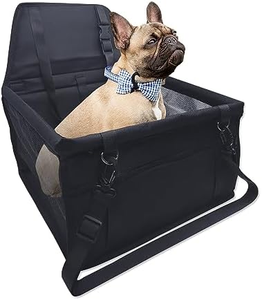 Flagest Panier Chien Voiture, Oxford Respirant Lavable Siege pour Chien Auto,Pliable Caisse Transport Chien pour Petits Animaux de Compagnie, Écurie Siege Chien Voiture Taille Dépliée 40*32*24cm(Noir) Fiche Technique et Prix au Maroc
