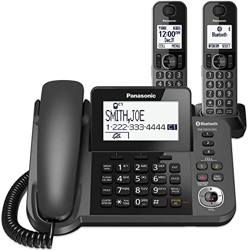 PANASONIC Système téléphonique filaire/sans fil Bluetooth avec répondeur, réduction du bruit améliorée et blocage d'appel à une touche - 2 combinés - KX-TGF382M (noir métallique)
 Fiche Technique et Prix au Maroc