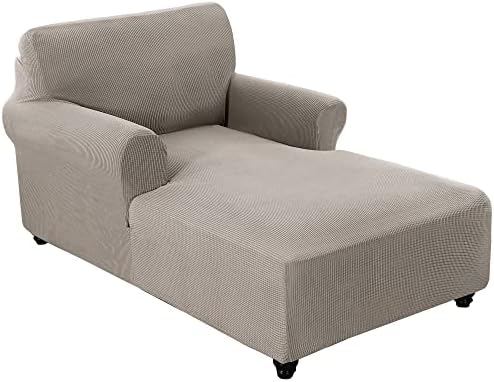 FantasDecor Housse de chaise longue extensible Housse de chaise longue pour salon Housse de chaise longue avec double accoudoir Housse de chaise longue pour chaise de chambre Tissu jacquard doux lavable en machine, taupe
 Fiche Technique et Prix au Maroc