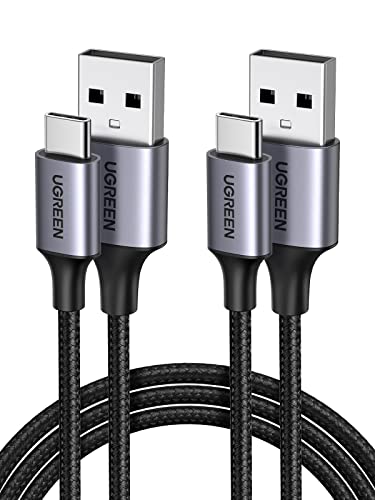 UGREEN Lot de 2 Câble USB C 3A Nylon Tressé Câble USB Type C Charge Rapide Compatible avec Galaxy S23 S22 S21 S20 S10 A13 A70 A53 A52S Redmi 9A Note 11 Pro 10 9 P50 Pro P40 Manette PS5 (1M) Fiche Technique et Prix au Maroc