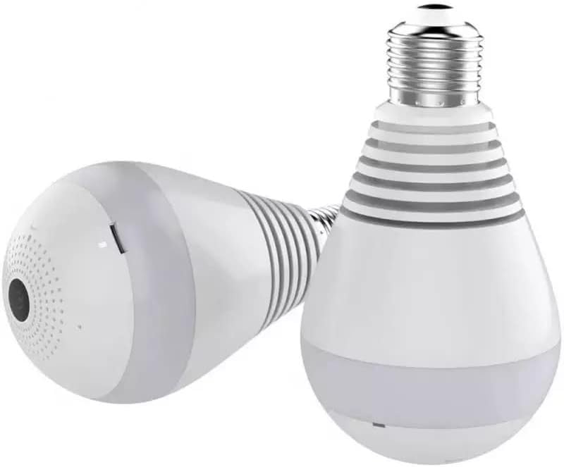 BEL AIR HOME - Ampoule caméra WiFi V380 VR CAM, vue panoramique 360°, alarme de détection de mouvement, haut-parleur et microphone intégrés, compatible iPhone/Android, carte Micro SD jusqu'à 128Go Fiche Technique et Prix au Maroc