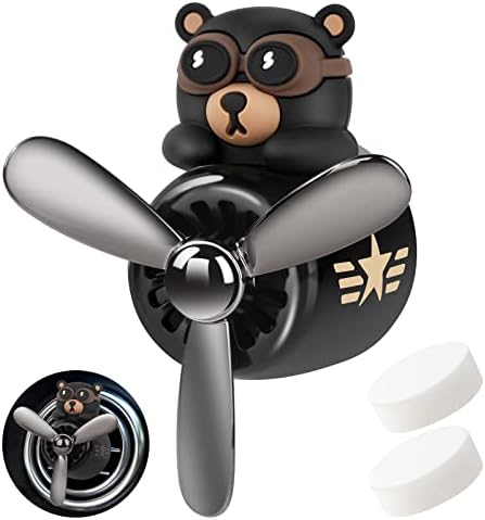 URAQT Désodorisant en Forme de Cartoon Bear Pilote Air Ventilateur D'air, Accessoires de Voiture D'ornement Cartoon Bear Ferrinisseur D'air Automobile Fiche Technique et Prix au Maroc
