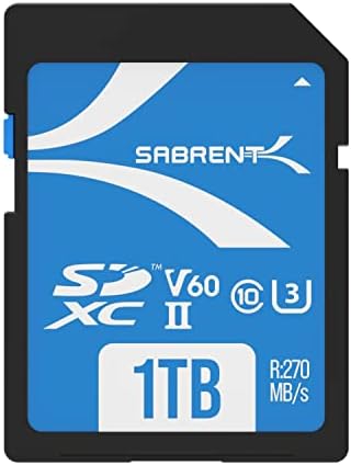 SABRENT Carte SD UHS-II 1To V60, SDXC Carte mémoire, Vitesse de Lecture 270Mo/s, W170Mo/s Class 10, U3, pour Les Professionnels, cinéastes, photographes et conservateurs de Contenu (SD-TL60-1TB) Fiche Technique et Prix au Maroc