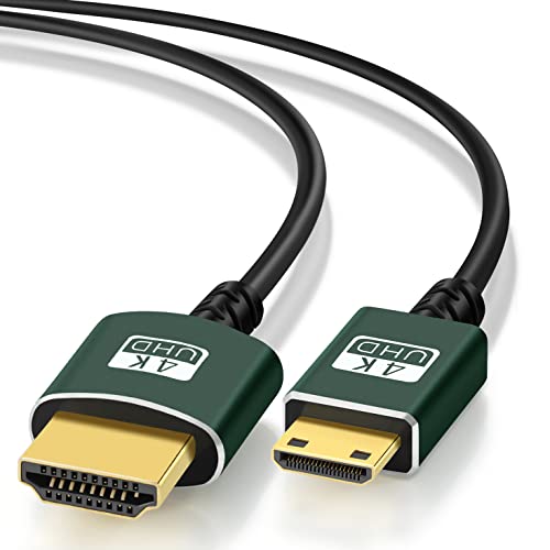 Thsucords Extra Slim Câble Mini HDMI vers HDMI 2M, Ultra Extrêmement & Fin Flexible Câble Mini HDMI Supporte 3D/4K@60Hz/18Gbps/1080P pour Nikon/Canon,Caméscopes,Ordinateurs portables,Tablet Fiche Technique et Prix au Maroc