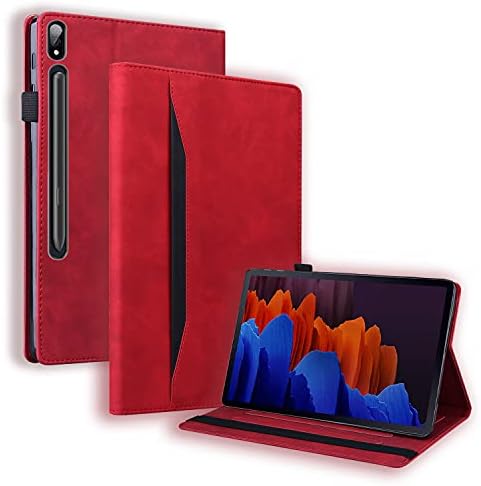 Coque pour Samsung Galaxy Tab S7 11'' 2020 Étui SM-T870/875 Cuir PU Housse Flip Portefeuille Cover Coque de Protection avec Support et Veille/Réveil Auto pour Galaxy Tab S7 11 Pouces, Rouge Fiche Technique et Prix au Maroc