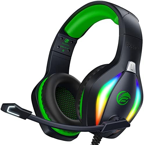 Fachixy [2023 New] FC100 Casque Gaming pour PC/PS4/PS5/Xbox/Mac/Nintendo Switch, Casque Gamer PS4 avec Lumière RVB, Casque PS5 avec Micro, Casque Antibruit avec Prise Jack 3,5 MM-Vert Avis, Fiche Technique et Prix au Maroc