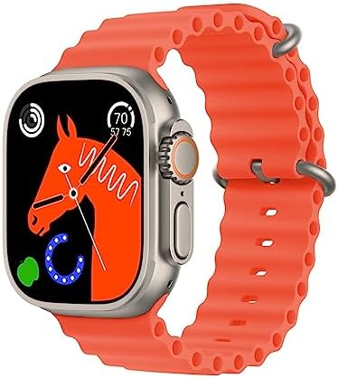 Montre Connectée, avec Appels Bluetooth Assistant Vocal, Smartwatch Fitness Tracker Montres de Sport, Moniteur de Fréquence Cardiaque, 1.9" Tactile Smartwatch, Compatible avec Android Et iOS - Orange Fiche Technique et Prix au Maroc
