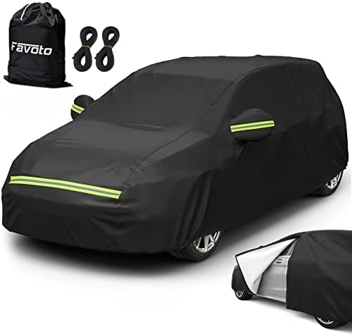 Favoto Bâche Voiture Housse de Protection Auto Exterieur Oxford Couverture Imperméable pour Berline avec Ouverte Latérale pour Cabine, Coton Respirant, Anti UV Neige Poussière, 465x170x150cm Noir Fiche Technique et Prix au Maroc