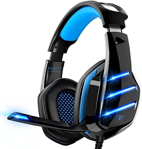 BXCUX Casque de Jeu pour PS4 PS5 PC Xbox One, PS4 avec Microphone Surround Bass Sound Casque de réduction du Bruit LED Lumières Avis, Fiche Technique et Prix au Maroc
