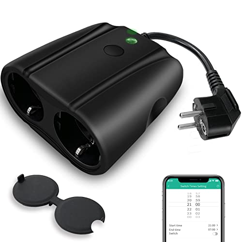 Prise Intelligente Extérieure, Multiprise Étanche avec 2 Prises pour Jardin et Pelouse - Prise Intelligente WiFi Compatible avec Alexa et Google Home - Commande Vocale et Contrôle à Distance Avis, Fiche Technique et Prix au Maroc