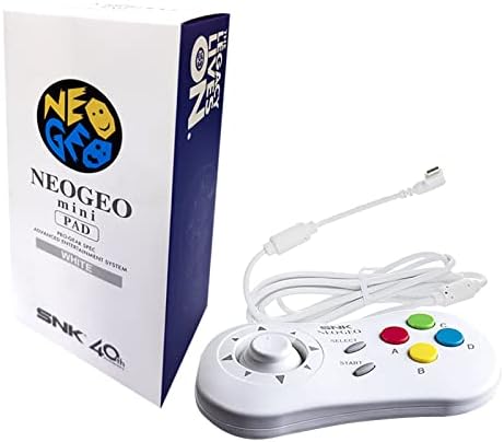 SNK Neo Geo Mini Manette, SNK Cable Gamepad Compatible avec NEO GEO mini et NEO-GEO Arcade Stick pro deux joueurs jouent simultanément (Blanche) Fiche Technique et Prix au Maroc