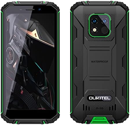OUKITEL 12500mAh Batterie WP18 Pro Téléphone Incassable, 13MP Double Caméra IP68 Étanche Antichoc Smartphone, Octa Core 4Go 64Go, Android 12, 5.93'' HD+, Dual SIM, Empreinte Digitale, GPS NFC Vert Fiche Technique et Prix au Maroc