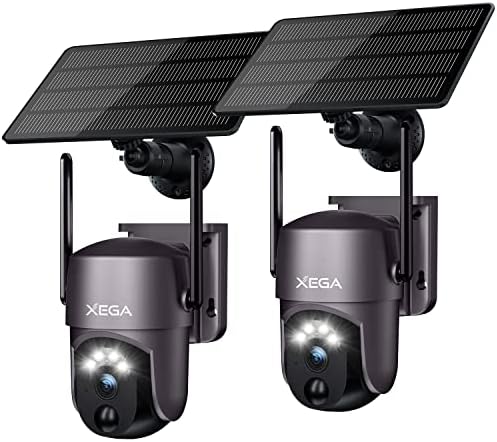 Xega Caméra de sécurité Solaire extérieure sans Fil 2 pièces, caméra de vidéosurveillance PTZ Caméra de Surveillance Wi-FI Vision Nocturne Couleur PIR/AI Détection Humaine Audio bidirectionnel Fiche Technique et Prix au Maroc