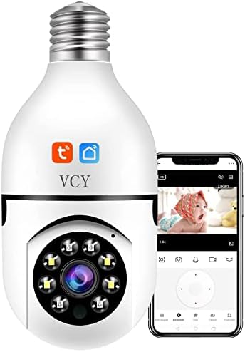 Caméra de sécurité à Ampoule Tuya E27 Caméra IP WiFi sans Fil à 360 degrés, caméra IP 2.4 GHz 1080p Smart Home Surveillance Kids Cam avec détection de Mouvement Vision Vision Nocturne Suivi Automatiqu Fiche Technique et Prix au Maroc