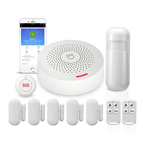 PGST Alarme Maison sans Fil Intelligent WiFi, 10 Kits antivol avec 5 capteurs de Porte WiFi, 2 télécommandes, 1 capteur de Mouvement, 1 sirène, Alexa, Tuya, Google Domicile Avis, Fiche Technique et Prix au Maroc