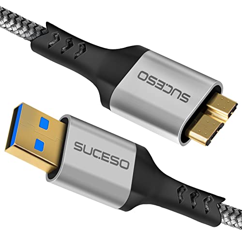 SUCESO Câble USB 3.0 Mâle A vers Micro B 3.0 Câble Disque Dur Compatible avec Externe Western Digital Toshiba Canvio My Passport Elements Basics Seagate Maxtor Samsung Galaxy S5/M3/Note 3-1M Fiche Technique et Prix au Maroc