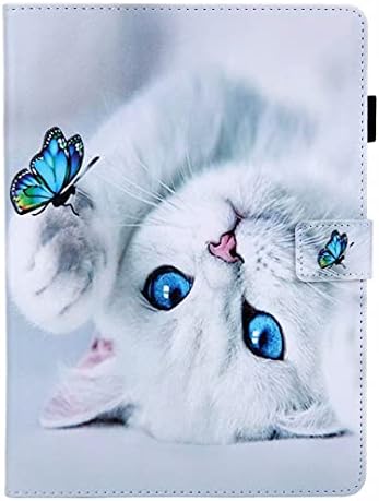 TUUNKMUY Coque pour Samsung Galaxy Tab A 7.0 inch SM-T280/T285, PU Cuir Flip Housse Tablette Étui Cover Case Support Coque de Tablet avec Porte-Cartes Portefeuille Magnétique Chat Blanc Fiche Technique et Prix au Maroc