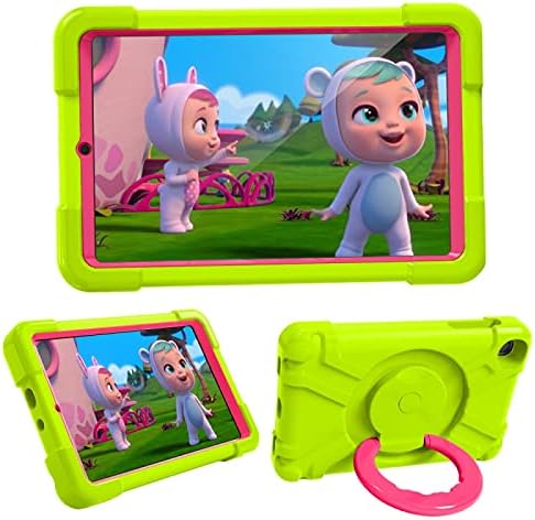 Étui pour Tablette Galaxy PC Silicone antichocs Cas de Combinaison avec 360 degrés Rotating Support et poignée Étui pour Tablette Galaxy (Couleur : Glass Green+Rose Red) Fiche Technique et Prix au Maroc