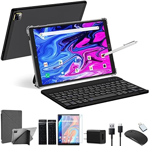Tablette 10 pouces Android 11.0 avec clavier, deux tablettes WiFi 2.4 + 5G 64 Go de stockage 128 Go extensible, 4G RAM 6000 mAh Batterie certifiée Google Tablette avec clavier, souris, étui, stylet
 Fiche Technique et Prix au Maroc