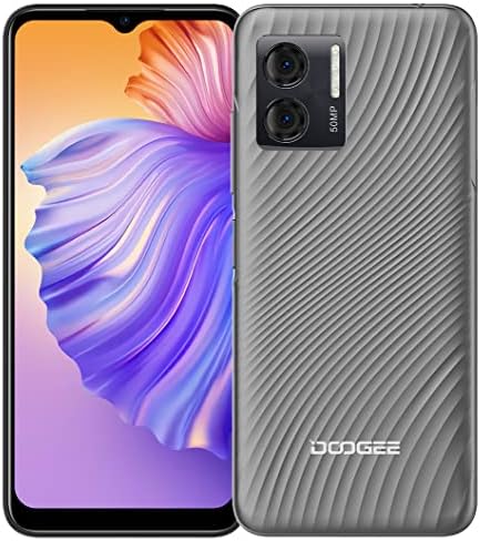 DOOGEE Android 13 Téléphone Portable Débloqué N50, 8Go+128Go(1To Externe), 50MP Double caméra, 6.52'' HD+ Smartphone Dual SIM, Haut-Parleur 1217, GPS Déverrouillage du Visage Empreinte Digitale Gris Fiche Technique et Prix au Maroc